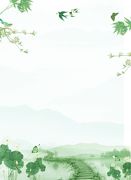 白色淡雅水墨清明节背景素材
