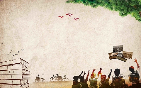 复古怀旧情忆老同学同学会展板