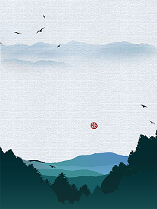中国风水墨白露背景