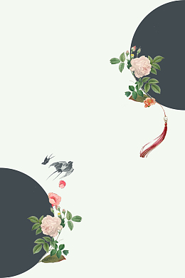 中国风淡雅花月背景图