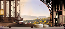 中国风茶叶茶具banner