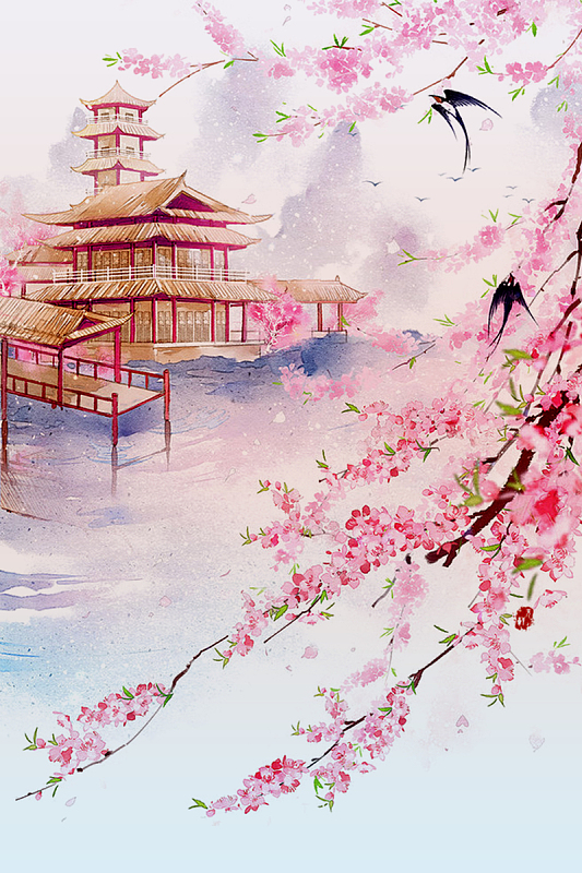 唯美古风海报背景