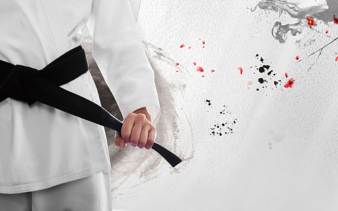 中国风跆拳道社火热招新海报背景素材