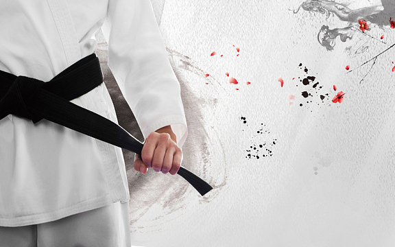 中国风跆拳道社火热招新海报背景素材