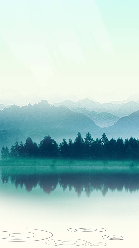 蓝天大海中国风山水源文件H5背景