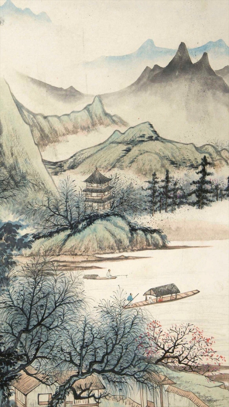 山水中国水墨h5背景