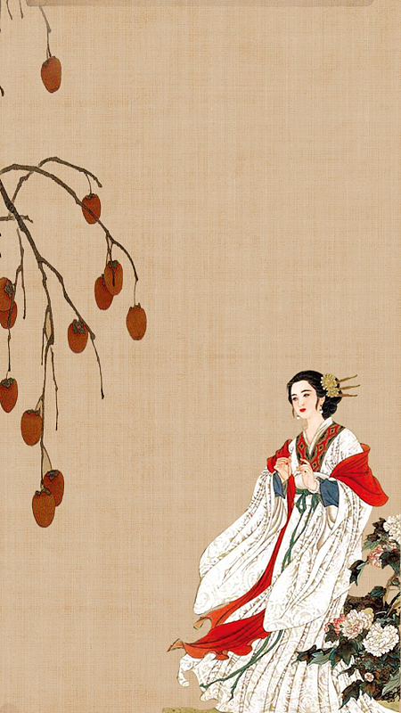 中国风四大美女貂蝉纸质背景素材jpg水墨古朴banner图psdjpg手绘梅花