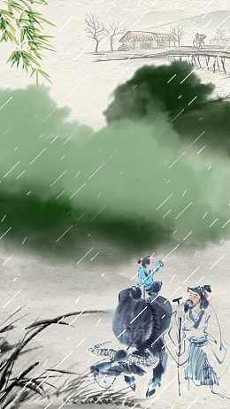 清明雨水节气H5背景