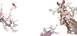 工笔画花鸟彩雕家居背景