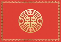 红色双喜中式图案婚礼背景素材