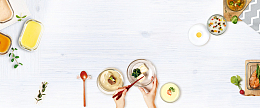 健康营养美食俯视海报banner