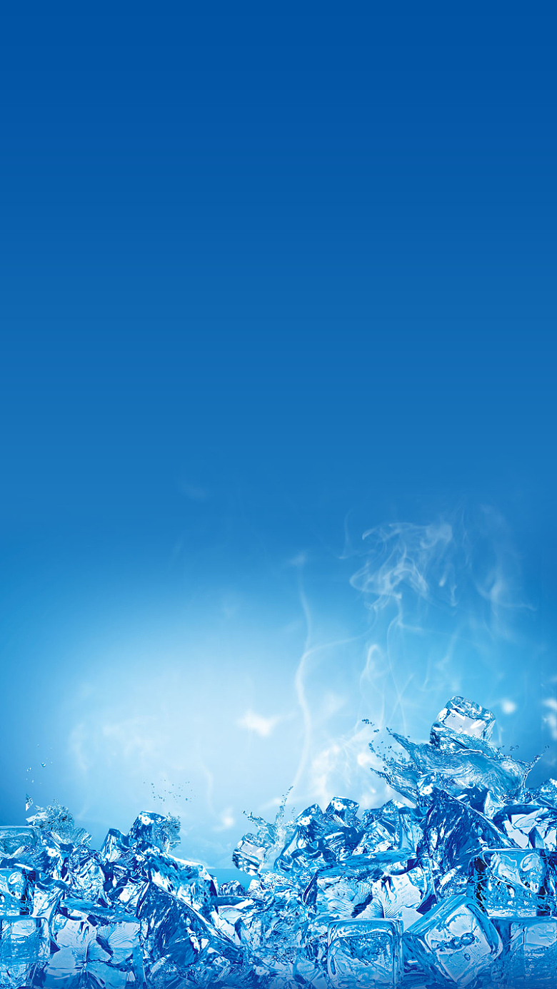 蓝色冰爽冰块夏季H5背景素材
