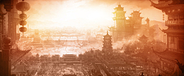 梦幻古城背景装饰
