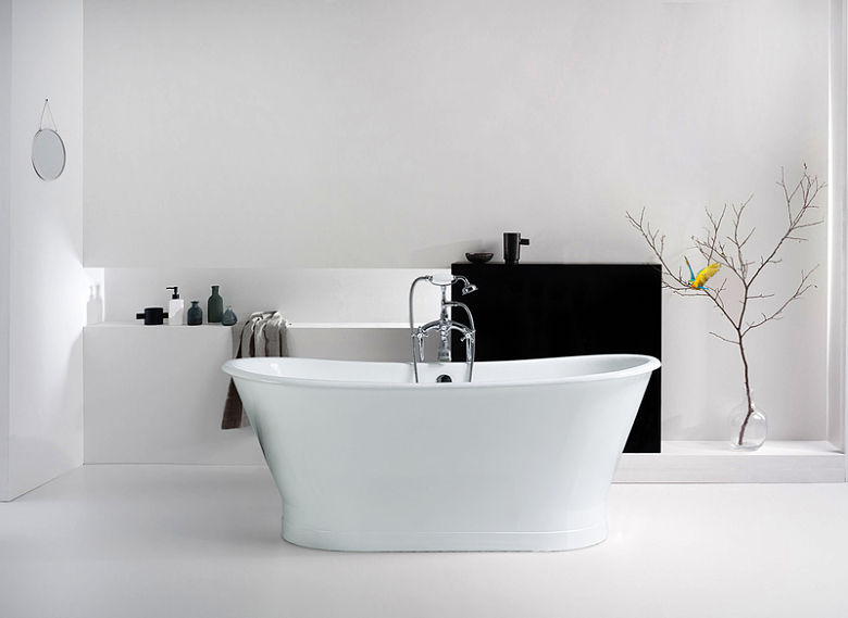 家装建材铸铁浴缸简约卫浴品牌广告背景素材