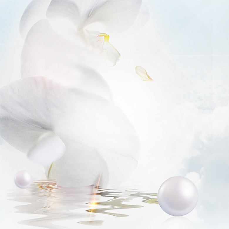 简约白色花朵化妆品PSD分层主图背景素材