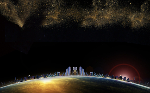 黑色质感洒金大气地产楼盘开盘海报背景