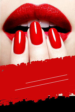 红色创意妩媚专业美甲广告背景素材