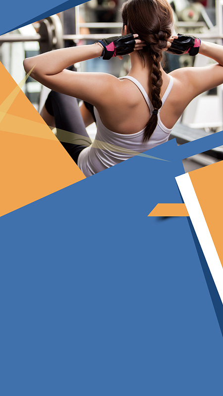 蓝色创意运动健身ps源文件h5背景素材