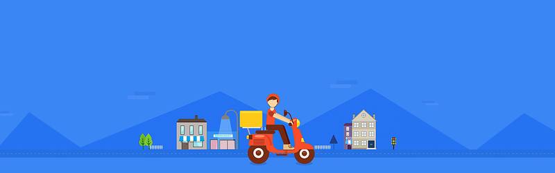 蓝色快递素材海报(1920x600)