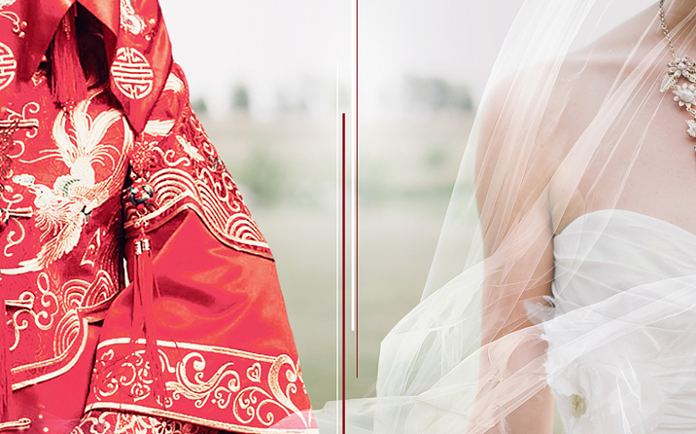 时尚中西婚纱摄影海报背景素材