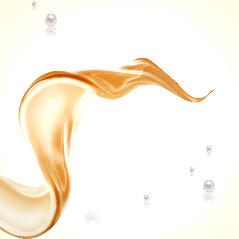 金色丝带护发素PSD分层主图背景素材