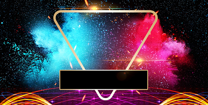 彩色发光时尚音乐海报背景