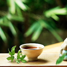 清新绿色茶叶茶具PSD分层主图背景素材