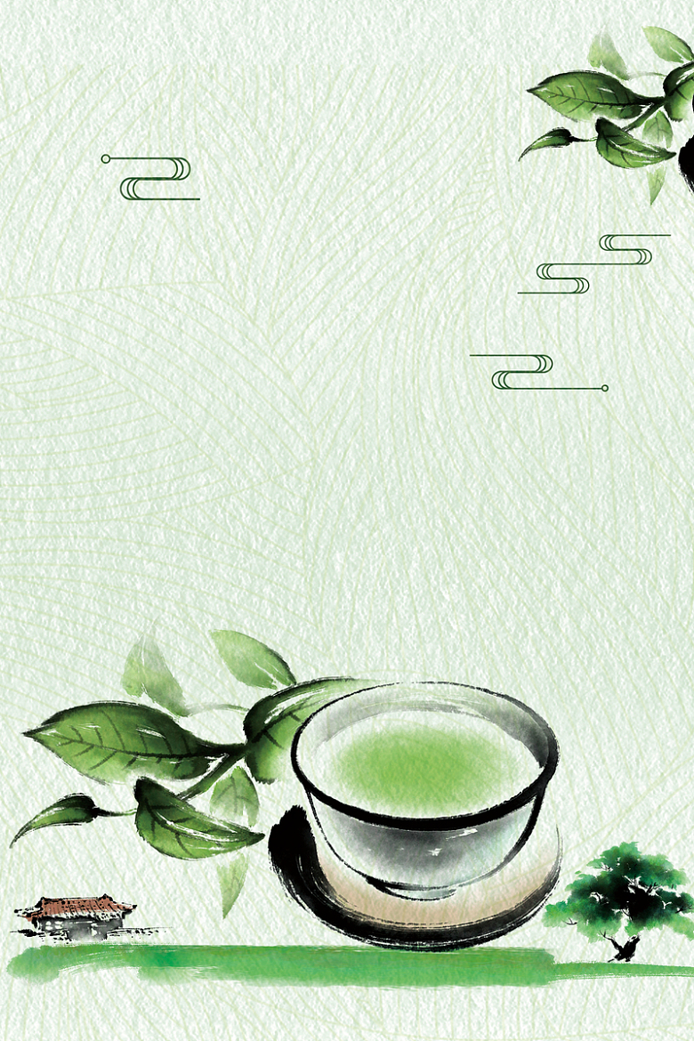 中国风传统茶文化海报背景素材