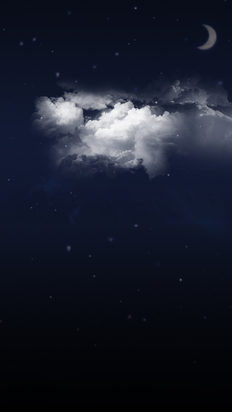 夜晚天空上的月亮素材