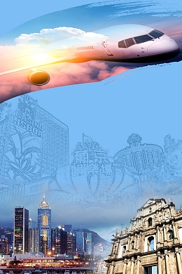 港澳游旅游彩页海报背景素材