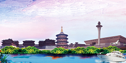 洛阳地标建筑旅游宣传海报背景素材