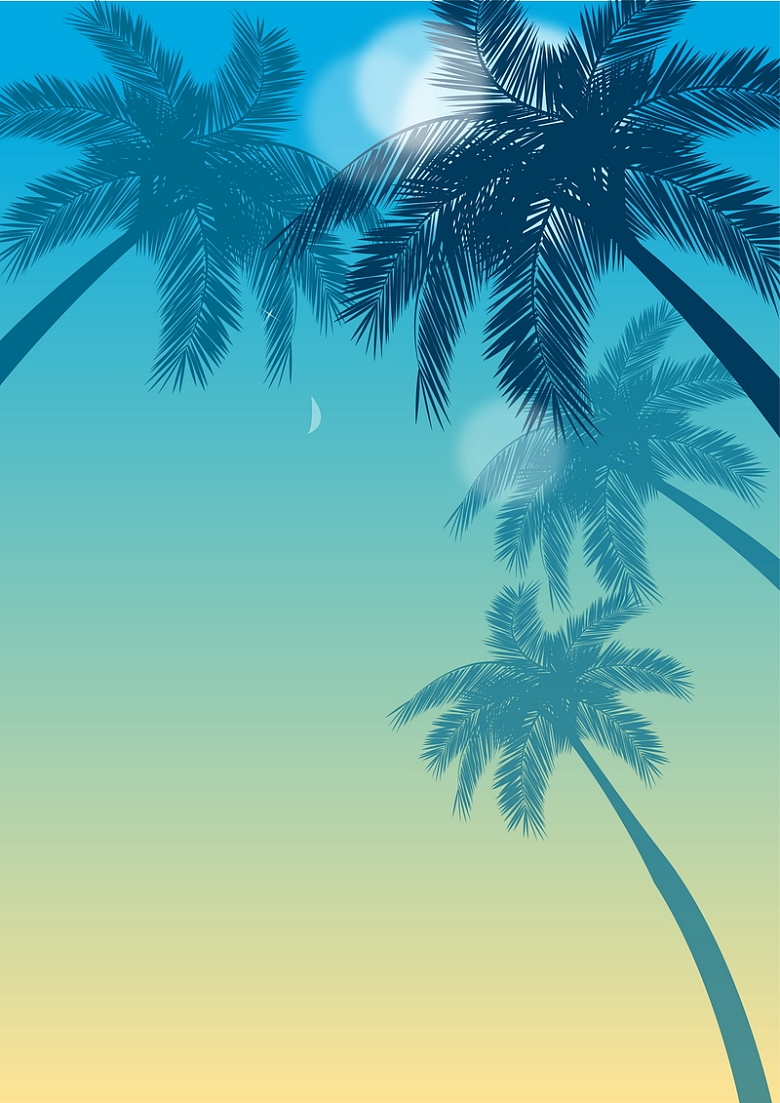 沙滩椰树背景图片