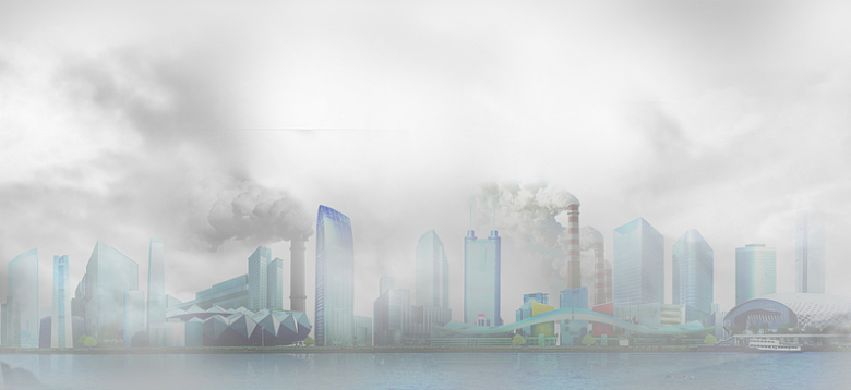雾霾城市污染背景海报
