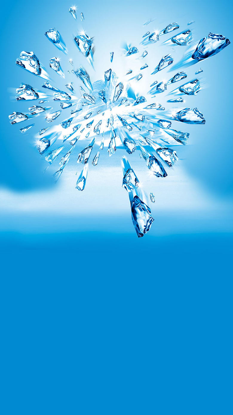 蓝色放射冰凌夏季H5背景素材