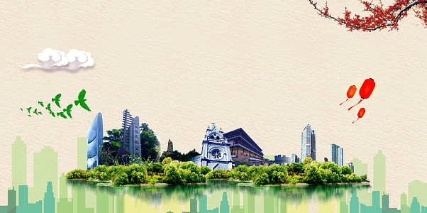 厦门景点印象旅游文化海报背景素材