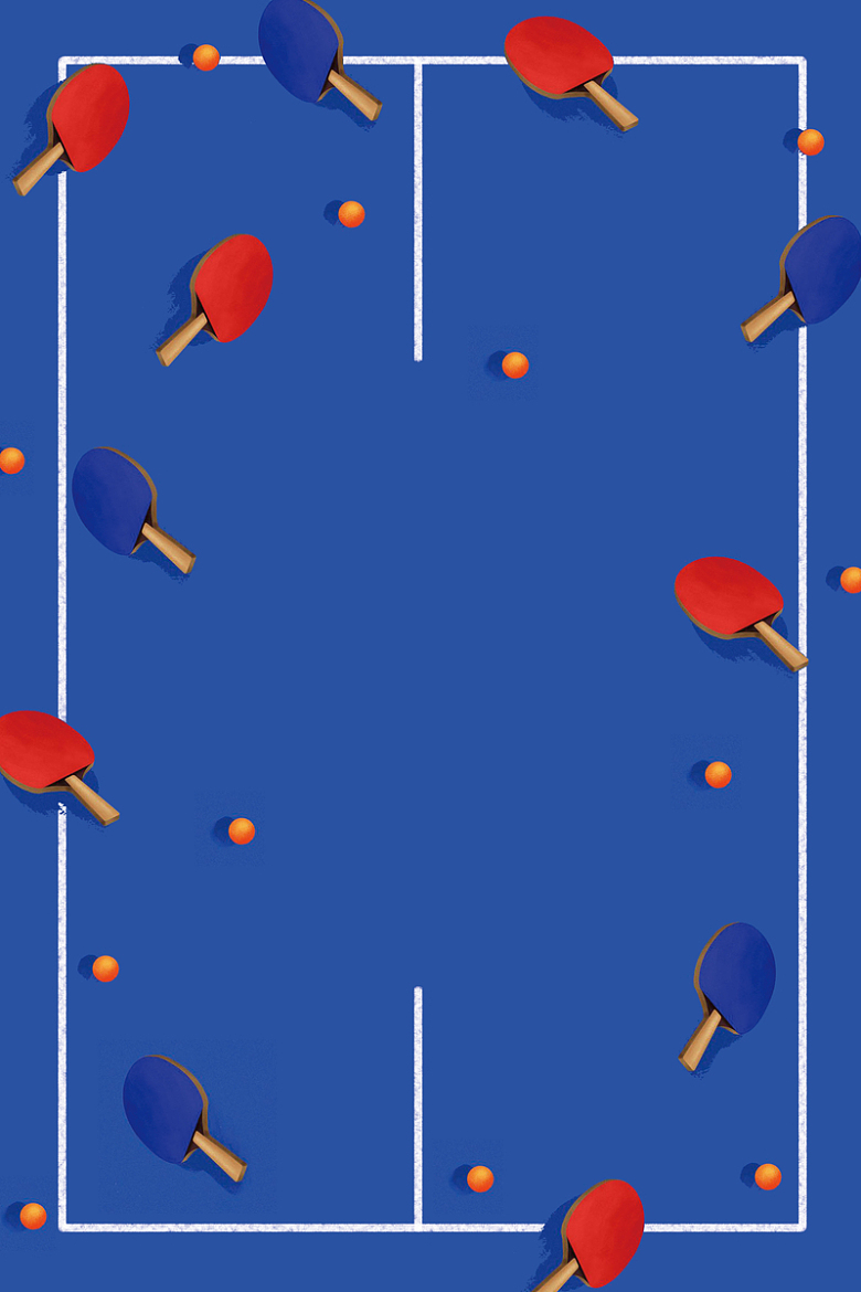 蓝色简约乒乓球海报背景素材