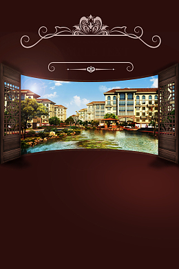 深色时尚大气建筑地产开盘背景素材