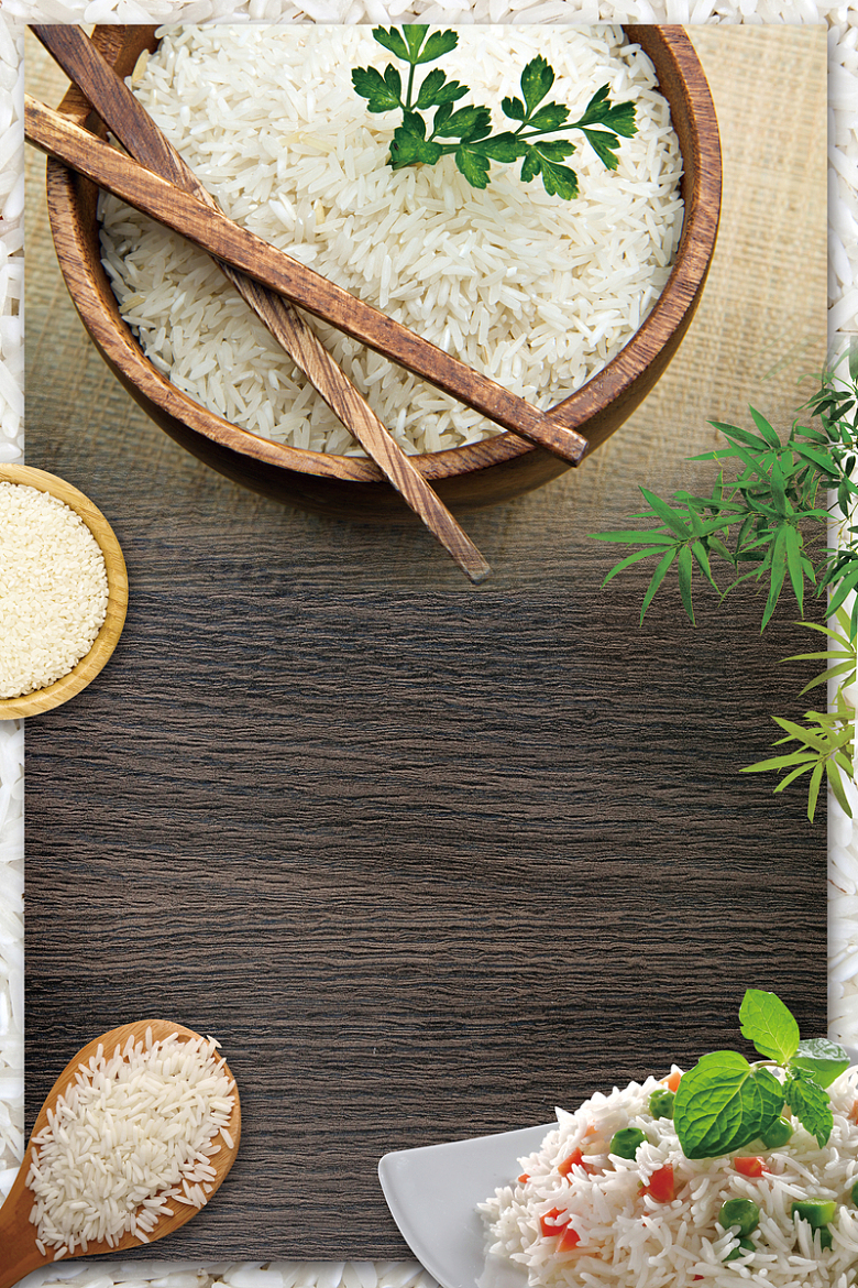 有机大米水稻农家大米海报背景素材
