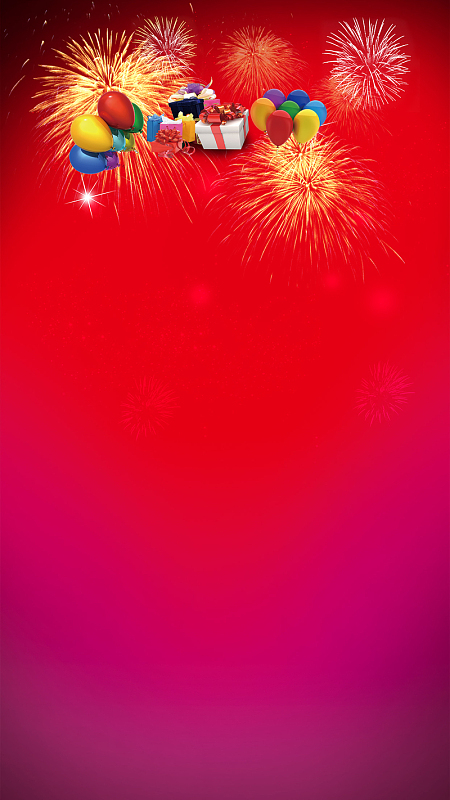 红色活动促销烟花星光h5背景