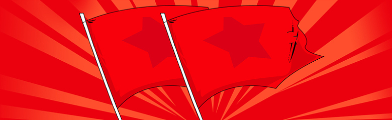 大气建军节国旗卡通扁平红色背景