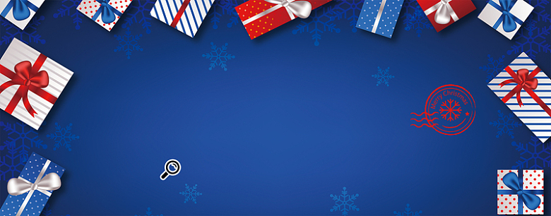 圣诞节礼盒蓝色banner