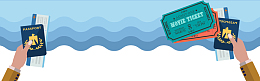 矢量扁平卡通出国banner