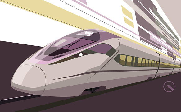 高铁动车卡通宣传海报背景素材