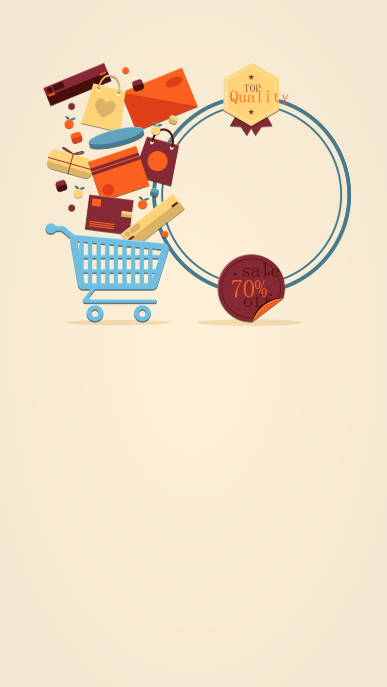 创意购物车促销海报矢量图