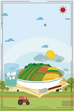 绿色生态农场背景模板