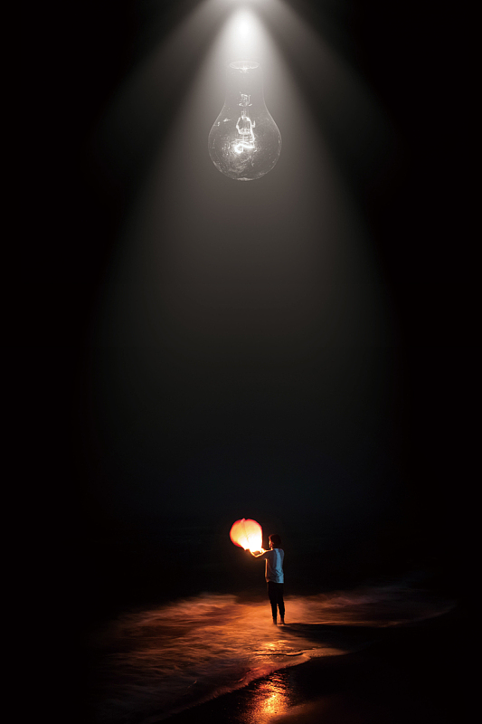 创意极简熄灯1小时公益海报