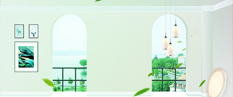 装修家居家具简约绿色banner