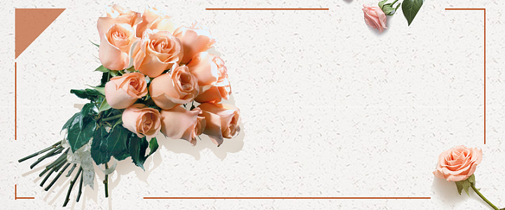 鲜花简约灰色banner