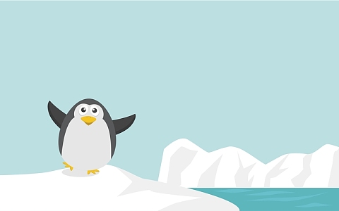 矢量扁平化冬季冰雪世界背景素材