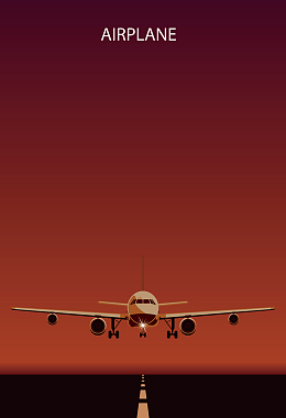 准备起飞的飞机海报背景素材
